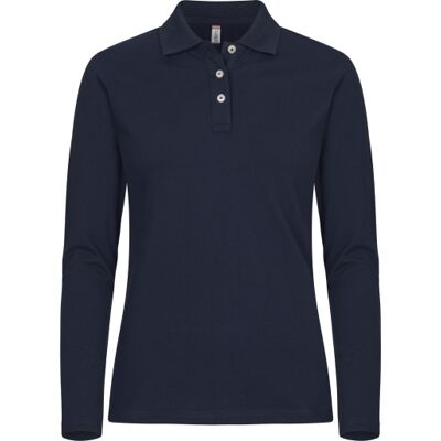 Clique Premium Langærmet Dame Polo T-Shirt, Mørk Marine, L Clique Premium Langærmet Dame Polo T-Shirt, Mørk Marine, L
