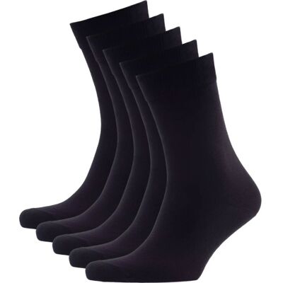 Westborn Basic 5-Pak Bambus Strømper, Black, Onesize Westborn Basic 5-Pak Bambus Strømper, Black, Onesize