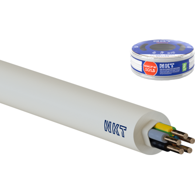 NKT 50 Meter Kabel Noiklx 90 Dca 5g1,5 Lysegrå, R50 NKT 50 Meter Kabel Noiklx 90 Dca 5g1,5 Lysegrå, R50