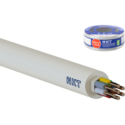 NKT 50 Meter Kabel Noiklx 90 Dca 7g1,5 Lysegrå, R50 NKT 50 Meter Kabel Noiklx 90 Dca 7g1,5 Lysegrå, R50