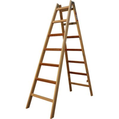 Jumbo Model - 2x7 Trin Massivt Træ - Stige Jumbo Model - 2x7 Trin Massivt Træ - Stige