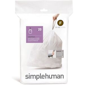 Simplehuman Special Tilpassede Poser, 25 L, Kode F, 20 Stk., Hvid