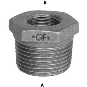 +GF+ 10 Stk Galvaniseret Randfittings Nippelmuffe 1/4