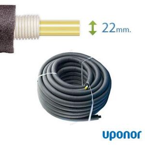 50 Meter 22 Mm Uponor Pexrør I Rør Med Isolering