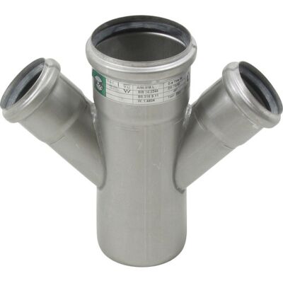 75 X 50 Mm X 45° Grenrør Dobbelt Syrefast Aisi316l Blücher 75 X 50 Mm X 45° Grenrør Dobbelt Syrefast Aisi316l Blücher