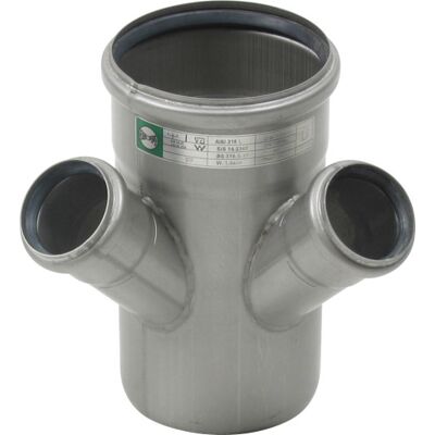 110 X 50 Mm X 45° Grenrør Dobbelt Syrefast Aisi316l Blücher 110 X 50 Mm X 45° Grenrør Dobbelt Syrefast Aisi316l Blücher