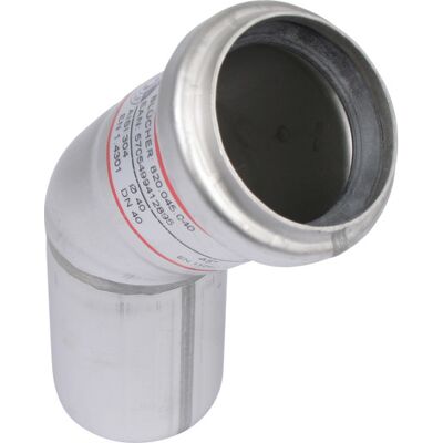 Ø 40 Mm X 45° Bøjning Syrefast Aisi316l/en1.4404 Blücher Ø 40 Mm X 45° Bøjning Syrefast Aisi316l/en1.4404 Blücher