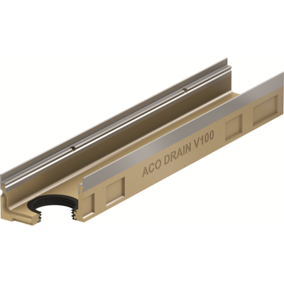 Aco V100s 1000 X 60 Mm Rende Med Galvaniseret Karm/udløb, U/rist Aco V100s 1000 X 60 Mm Rende Med Galvaniseret Karm/udløb, U/rist