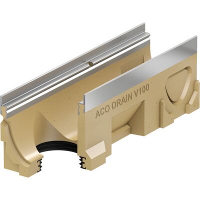 Aco V100s 1000 Mm Rende 15.0.2 Med Rustfri Karm/udløb, Uden Rist Aco V100s 1000 Mm Rende 15.0.2 Med Rustfri Karm/udløb, Uden Rist