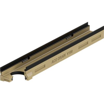 Aco V100g 1000 X 100 Mm Rende Med Støbejernskarm/udløb, U/rist Aco V100g 1000 X 100 Mm Rende Med Støbejernskarm/udløb, U/rist