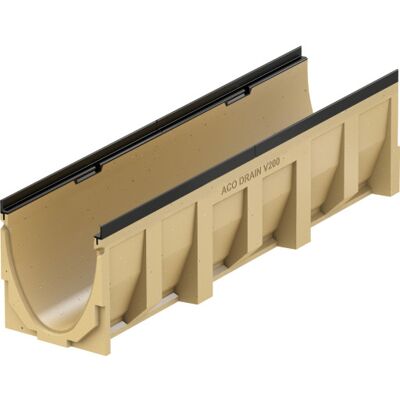Aco V200g 1000 Mm Rende 0.0 Med Støbejernskarm, Uden Udløb/rist Aco V200g 1000 Mm Rende 0.0 Med Støbejernskarm, Uden Udløb/rist