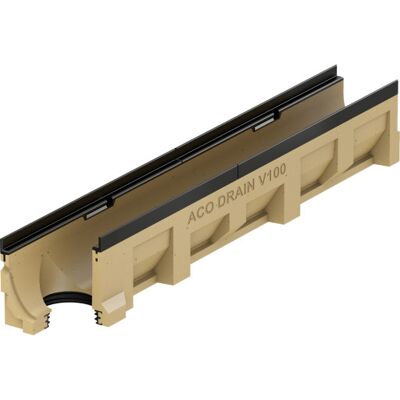 Aco V100g 1000 Mm Rende 5.0.2 M/støbejernskarm/udløb, Uden Rist Aco V100g 1000 Mm Rende 5.0.2 M/støbejernskarm/udløb, Uden Rist