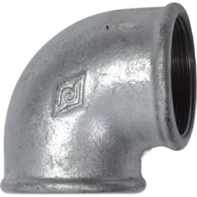 +GF+ Galvaniseret Vinkel, Muffe/muffe 1/4" - 90° +GF+ Galvaniseret Vinkel, Muffe/muffe 1/4" - 90°