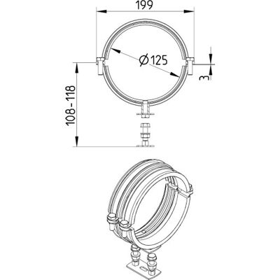 Blücher Rørbærer Med Epdm, Ø125mm Blücher Rørbærer Med Epdm, Ø125mm