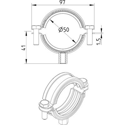 Blücher Rørbærer Med Epdm, Ø50mm Blücher Rørbærer Med Epdm, Ø50mm