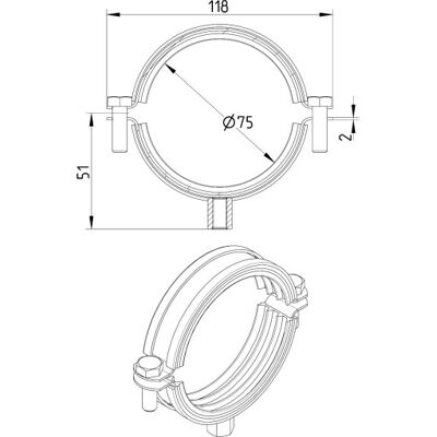 Blücher Rørbærer Med Epdm, Ø75mm Blücher Rørbærer Med Epdm, Ø75mm