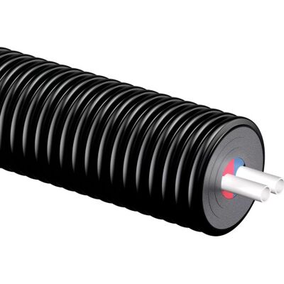 15 Meter Uponor Ecoflex Thermo Twin Præisoleret Pex Rør, 2x25 Mm 15 Meter Uponor Ecoflex Thermo Twin Præisoleret Pex Rør, 2x25 Mm