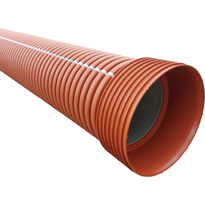 Uponor Double 400/351 X 3000 Mm Pp-Rør M/muffe, Sn8, U/gummiring Uponor Double 400/351 X 3000 Mm Pp-Rør M/muffe, Sn8, U/gummiring