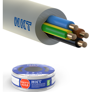 NKT 4G1,5mm² Installationskabel - Lysgrå - Indendørs/Udendørs NKT 4G1,5mm² Installationskabel - Lysgrå - Indendørs/Udendørs