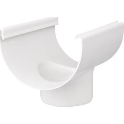 Plastmo Tudstykke I Hvid Med Ø75 Mm Nedløb Til Tagrende Nr. 12 Plastmo Tudstykke I Hvid Med Ø75 Mm Nedløb Til Tagrende Nr. 12