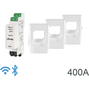 Shelly Pro 3em 400a, Wifi 3-Faset Energimåler, 400a