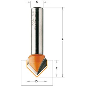 CMT V-Notfræser Hm  Ø 12,7x12,7 Mm