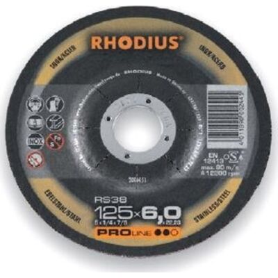 Rhodius - RS38 - 125x7.0mm - rustfrit stål - slibeskive Rhodius - RS38 - 125x7.0mm - rustfrit stål - slibeskive