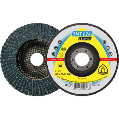 Slibetallerken Smt 624 Supra, Stål Og Rustfrit Stål, 125 Mm, K80 Slibetallerken Smt 624 Supra, Stål Og Rustfrit Stål, 125 Mm, K80