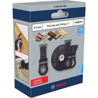 Bosch Starlock Savklingesæt Til Gulv & -Montering, 4 Dele Bosch Starlock Savklingesæt Til Gulv & -Montering, 4 Dele