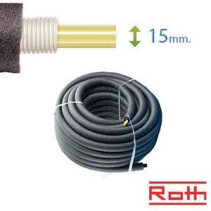 60 Meter Roth Universal Pex Rør-I-Rør Med Isolering Til Vand Og Varme, 15 Mm