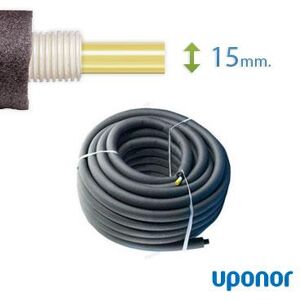 50 Meter Uponor Universal Pex Rør-I-Rør Med Isolering Til Vand Og Varme, 15 Mm