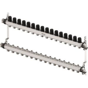 Uponor Vario S 1" Gulvvarme Fordelerør, 16 Kredse Uponor Vario S 1" Gulvvarme Fordelerør, 16 Kredse