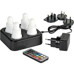 Duni Genopladelige Led Indsats, Farvet Lys, 4 Stk. Duni Genopladelige Led Indsats, Farvet Lys, 4 Stk.