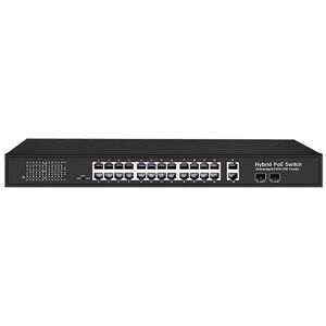 Lan-com 24-Port 10/100 Poe Switch Port 1&2; Support Poe++