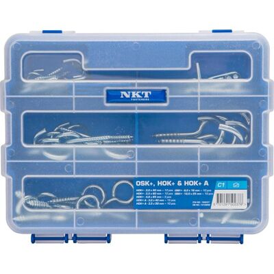 NKT Fasteners Nkt Sortimentskasse M/20 Øskner & 50 Skrue/vinkelkroge NKT Fasteners Nkt Sortimentskasse M/20 Øskner & 50 Skrue/vinkelkroge