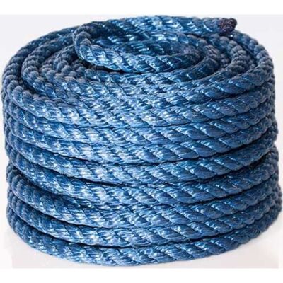Roliba Polypropylen reb blå 10mm - 3-strenget twist - 20m Roliba Polypropylen reb blå 10mm - 3-strenget twist - 20m