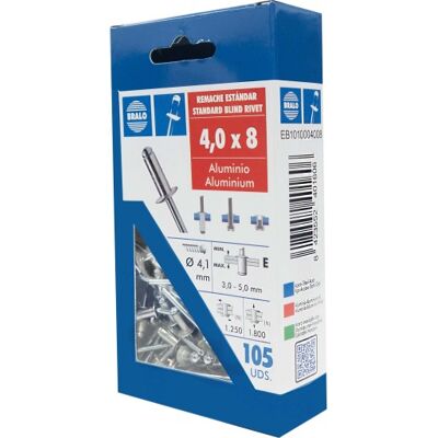 Bralo Nitte 4,0 X 8,0 Mm, 105 Stk. Bralo Nitte 4,0 X 8,0 Mm, 105 Stk.
