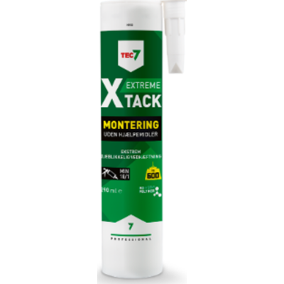 20 Stk Tec7 Monteringslim X-Tack, Foliepose 400 Ml, Hvid 20 Stk Tec7 Monteringslim X-Tack, Foliepose 400 Ml, Hvid