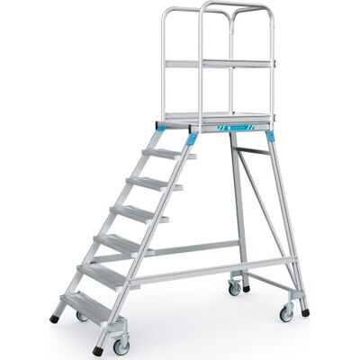 Zarges Platformstige Mobil, Med Hjul Og Trappe, 7 Trin/1,68 M Zarges Platformstige Mobil, Med Hjul Og Trappe, 7 Trin/1,68 M