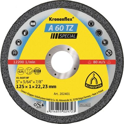 25 Stk Klingspor Skæreskive A 60 Tz, Til Rus. Stål, 115 X 1 Mm, Fortsat 25 Stk Klingspor Skæreskive A 60 Tz, Til Rus. Stål, 115 X 1 Mm, Fortsat