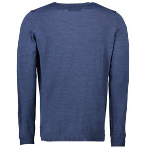 Seven Seas Pullover S650, Rund Hals, Blå Melange, Str. S