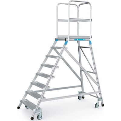 Zarges Platformstige Mobil, Med Hjul Og Trappe, 8 Trin/1,92 M Zarges Platformstige Mobil, Med Hjul Og Trappe, 8 Trin/1,92 M
