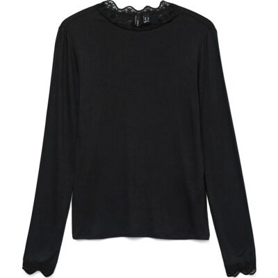 Vero Moda Vmrosa Damebluse, Black, L Vero Moda Vmrosa Damebluse, Black, L