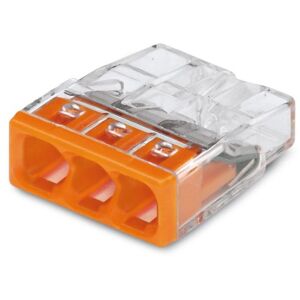 100 Stk Wago Samlemuffe 3x0,5-2,5 Mm², Orange