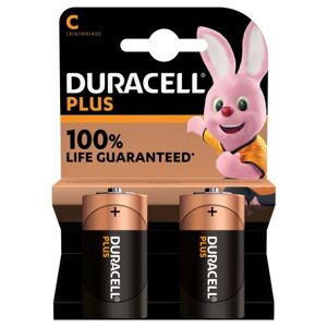 Duracell Plus C Alkaline Batterier - 2 Stk.