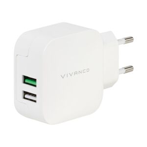 Vivanco Opladeradapter Til 2 Stk. Usb-A Med Smart Ic, 17w