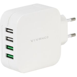 Vivanco Opladeradapter Til 4 Stk. Usb-A Med Smart Ic, 24w