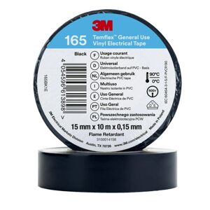 3M Temflex El Vinyltape 165 15 Mm X 10 M, Sort