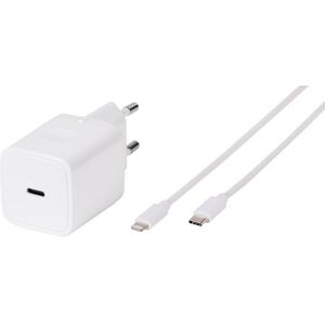 Vivanco Hjemmeoplader Lightning Til Usb-C 1,2 Meter, Hvid