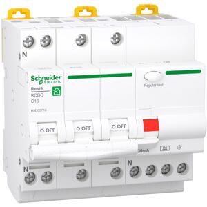 Schneider Electric Resi9 Kombiafbryder Xp Rcbo 3p+n C 16a 6ka, 30ma, Kl.A, R9d55716